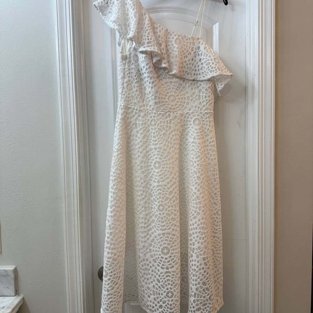 Lilly Pulitzer White One Shoulder Dress